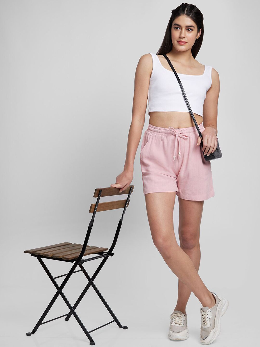 SPYKAR Women Pink Slim Fit Shorts
