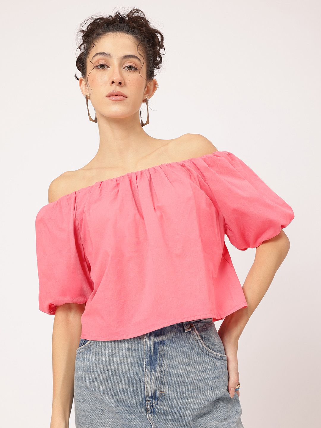 DressBerry Puff & Pretty Bardot Top