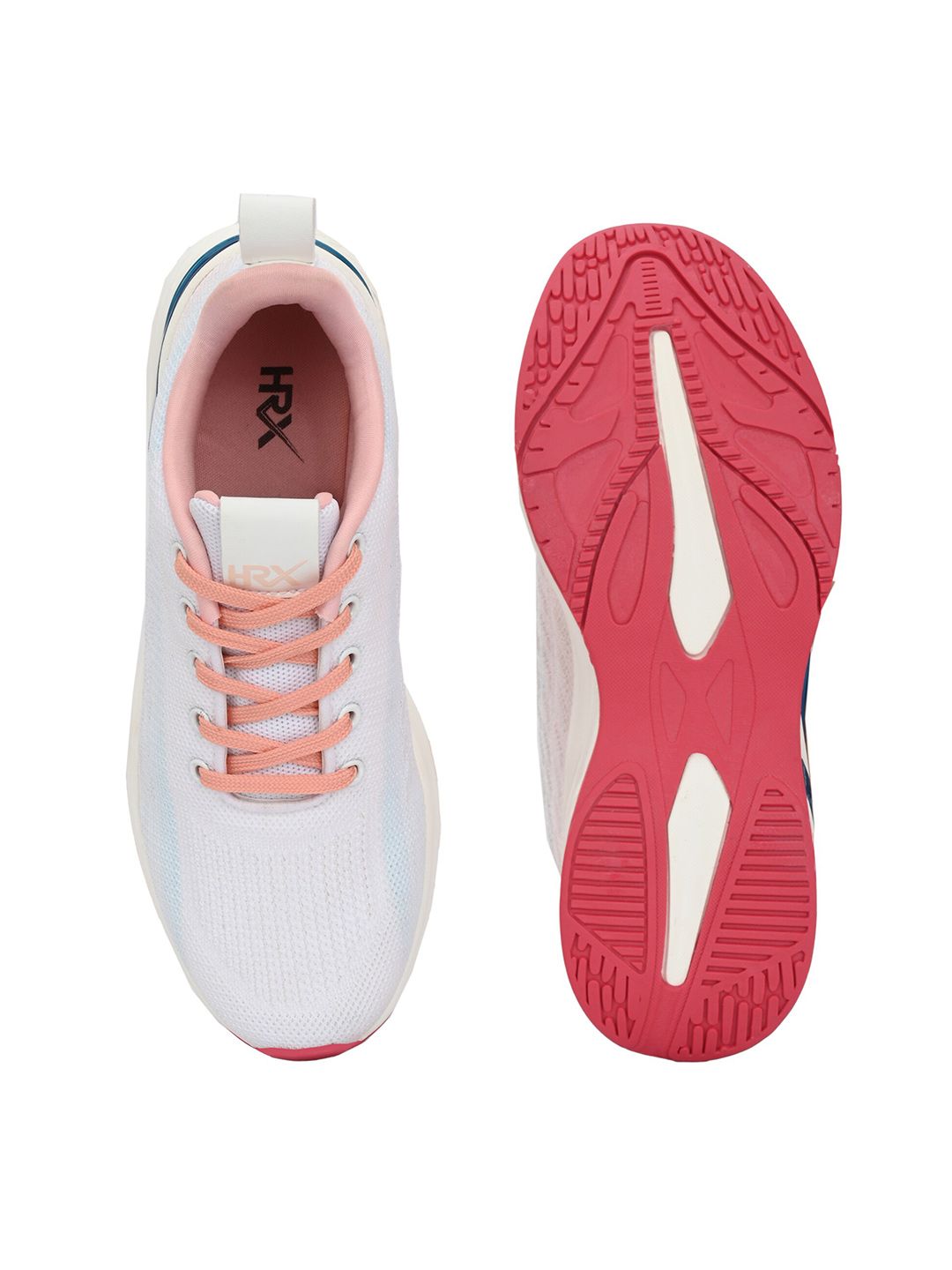 HRX by Hrithik Roshan Women White & Pink Lace-Up Running Shoes