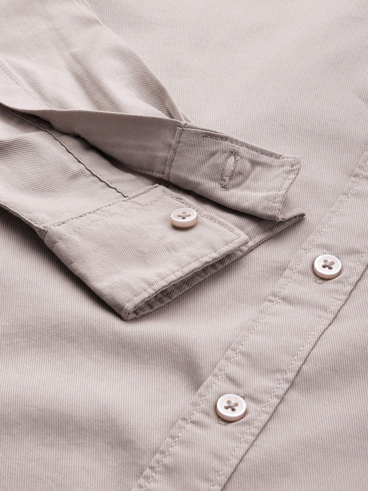 The Indian Garage Co Men Grey Solid Comfort Fit Casual Shirt