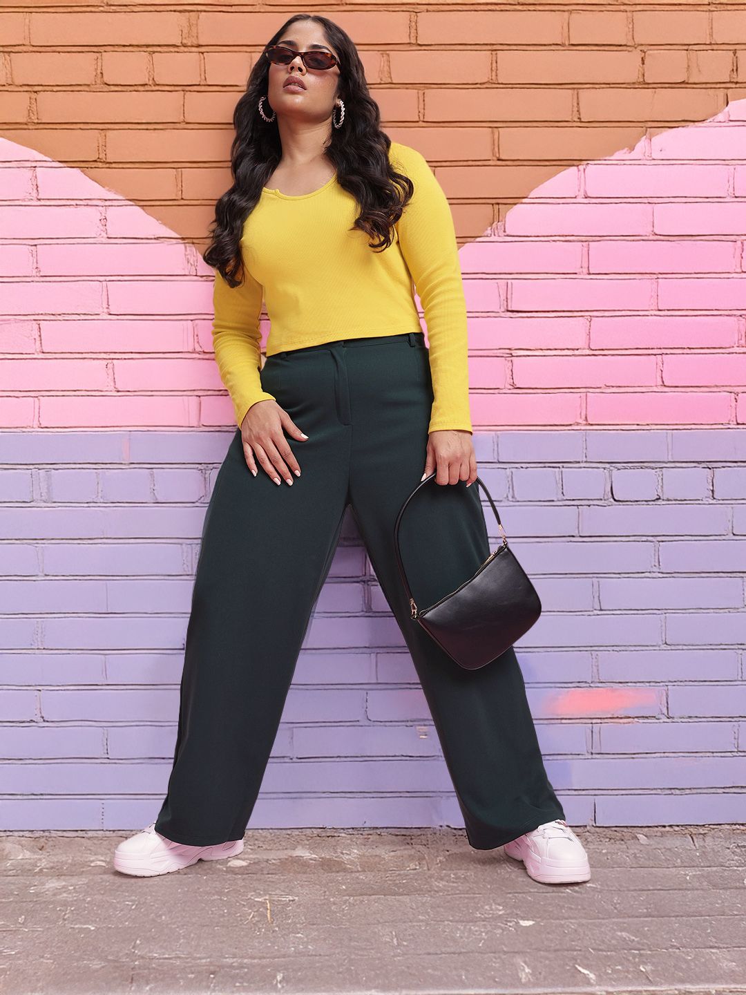 Women Plus Size Regular Fit Trousers