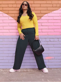 Women Plus Size Regular Fit Trousers