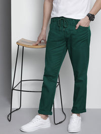 The Indian Garage Co Men Pure Cotton Slim Fit Trousers