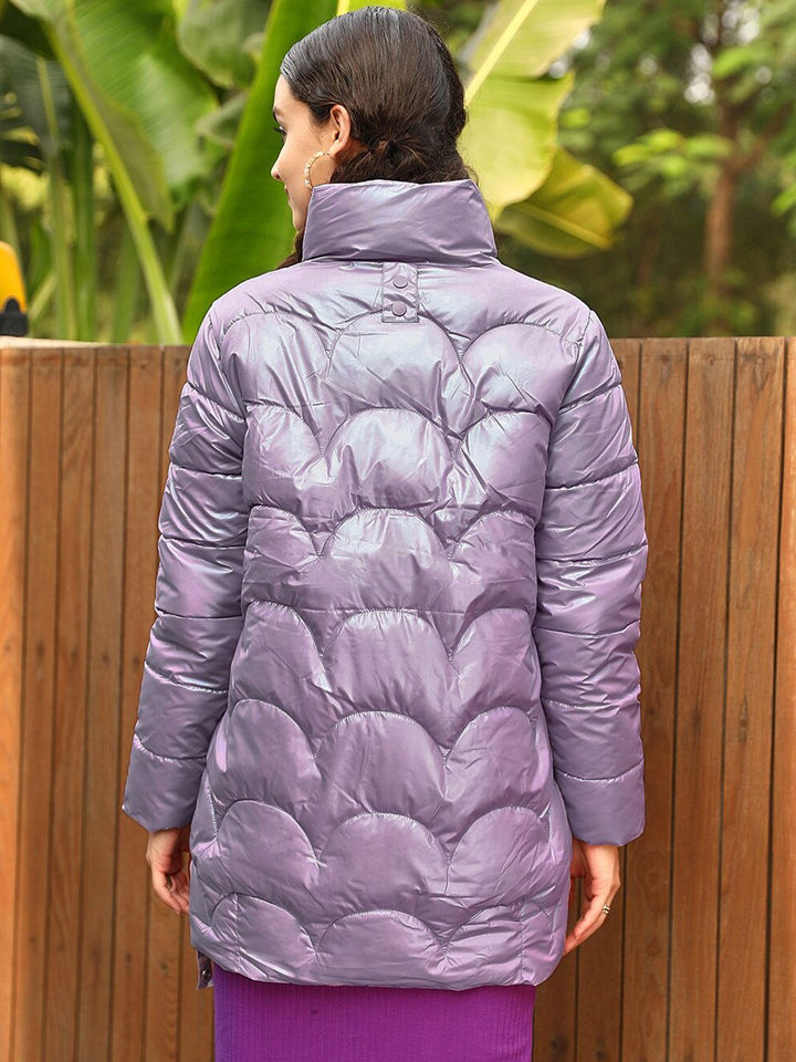 Jalan 9 wanita jaket pepejal lavender cantik