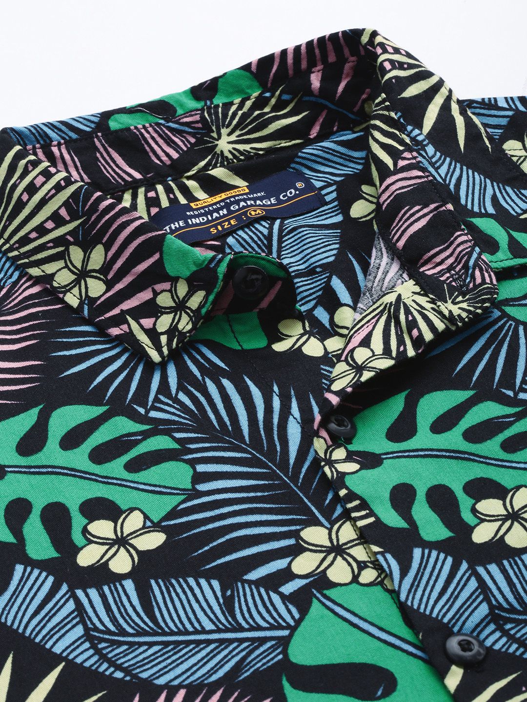 The Indian Garage Co Men Black Floral Printed Casual Shirt