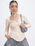 DressBerry Lace-Inserts Asymmetric Top