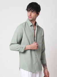 VASTRADO Men Classic Spread Collar Textured Solid Slim Fit Casual Shirt
