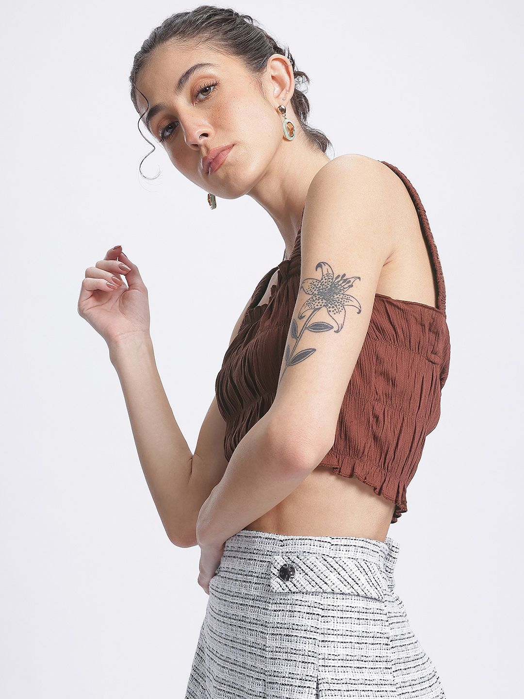 DressBerry Desert Dunes Smocked Crop Top