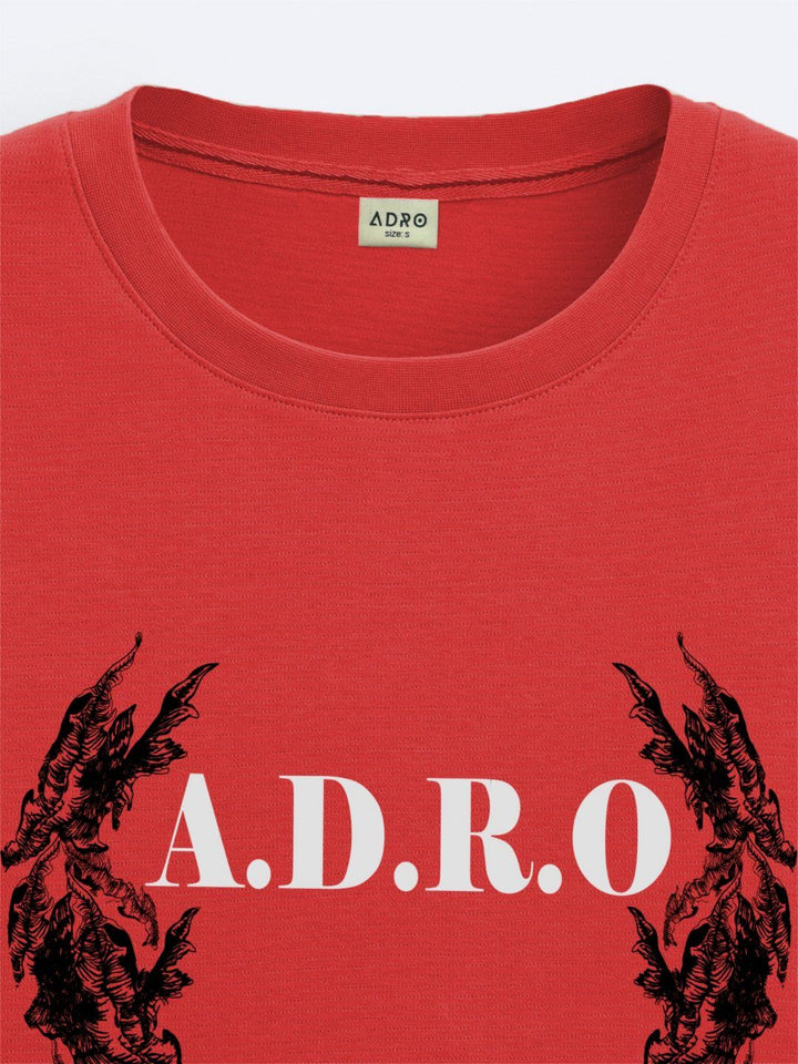 ADRO Men Graphic Printed Round Neck Cotton Oversized T-Shirt