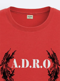 ADRO Men Graphic Printed Round Neck Cotton Oversized T-Shirt