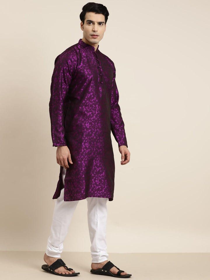 SOJANYA Kurta Lurus Rekaan Sendiri Lelaki Ungu & Pink