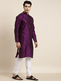 SOJANYA Kurta Lurus Rekaan Sendiri Lelaki Ungu & Pink