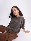 DressBerry Tie-Dye Washed Effect Drop-Shoulder Sleeves Pullover