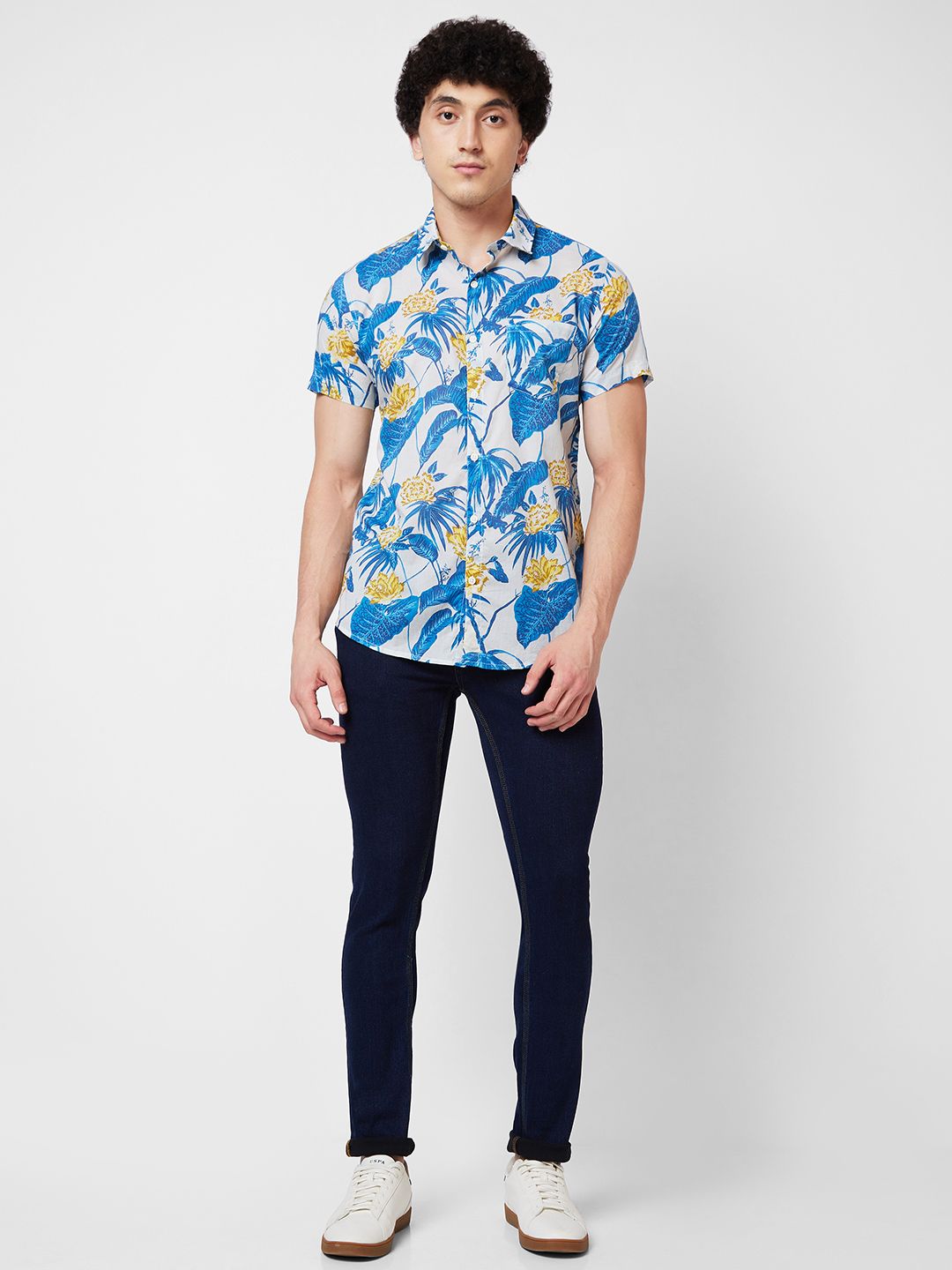 SPYKAR Floral Printed Cotton Casual Shirt