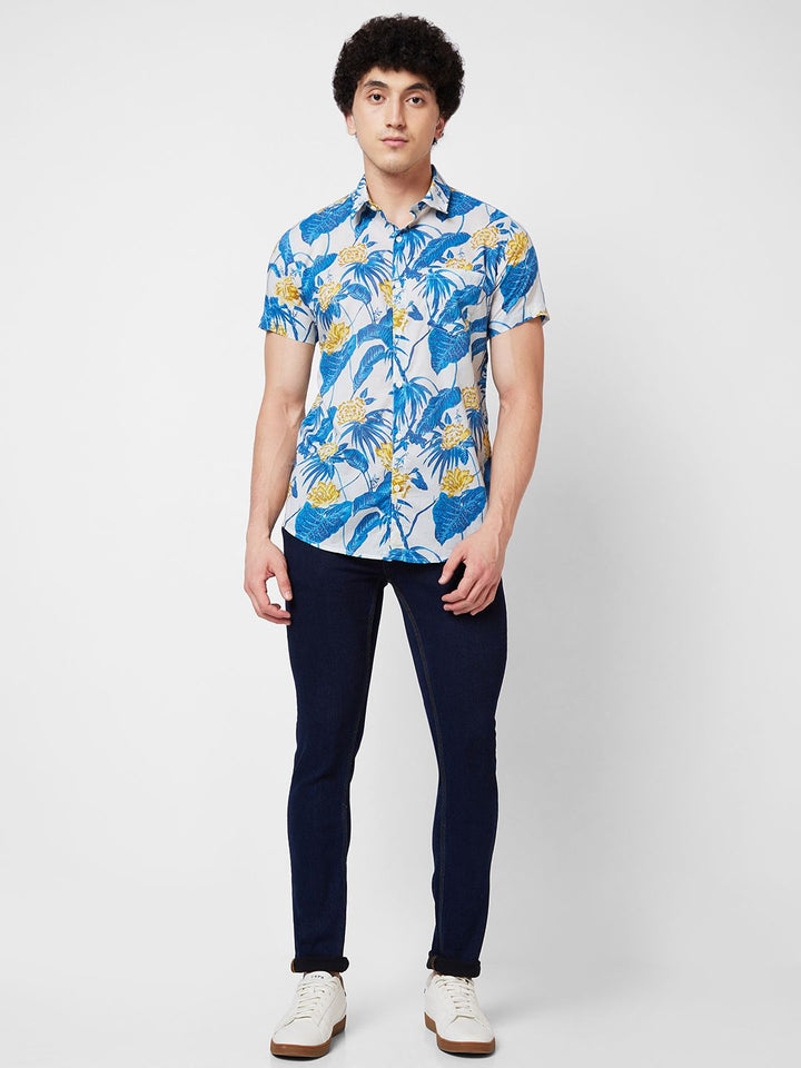 SPYKAR Floral Printed Cotton Casual Shirt