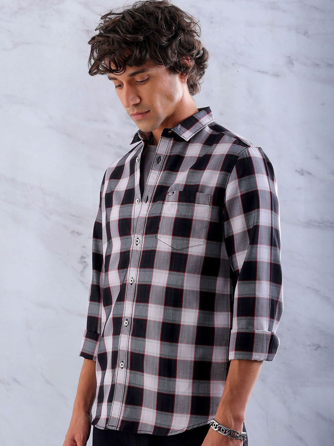 The Indian Garage Co Men Buffalo Checks Casual Shirt