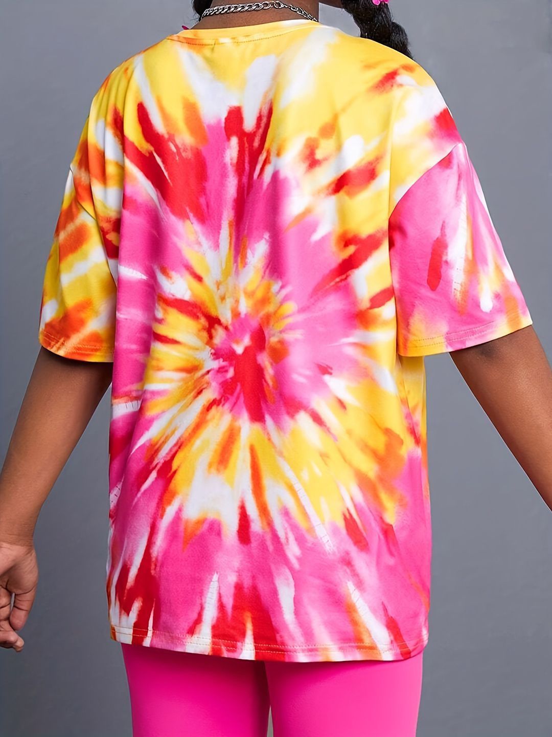YK Girls Tie-Dye T-shirt with Leggings Clothing Set