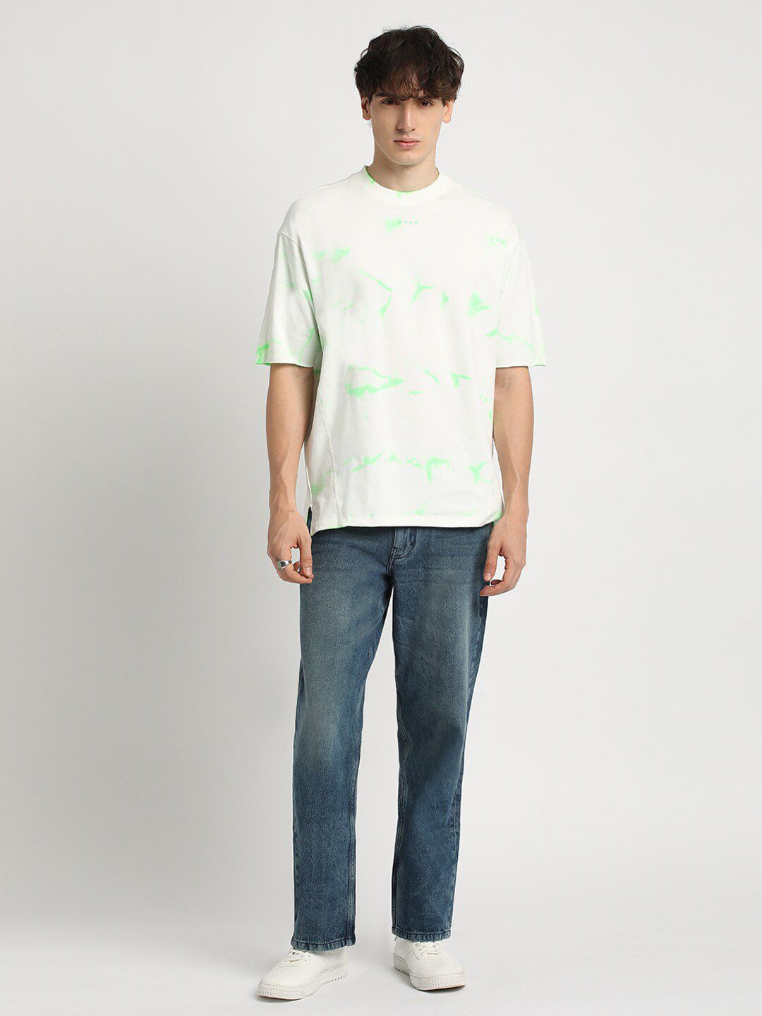 THE BEAR HOUSE Tie & Dye Drop-Shoulder Sleeves Pure Cotton Oversized T-shirt