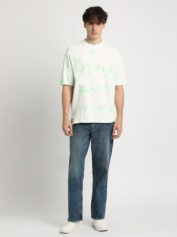 THE BEAR HOUSE Tie & Dye Drop-Shoulder Sleeves Pure Cotton Oversized T-shirt