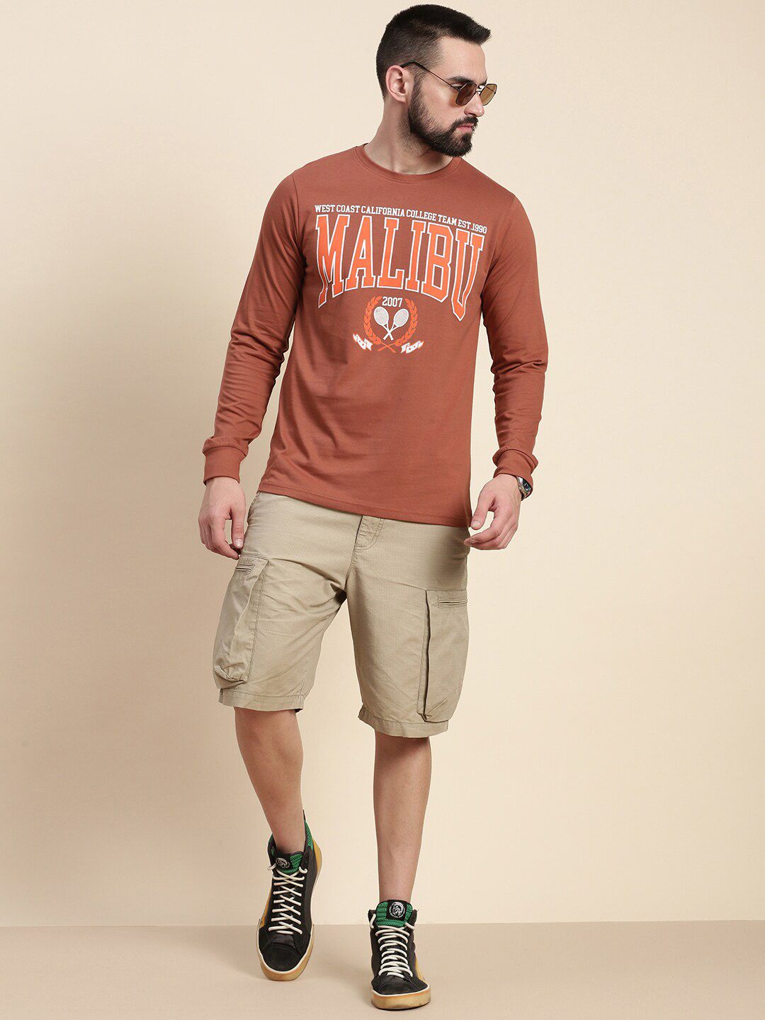 DILLINGER Typography Printed Round Neck Pure Cotton T-shirt