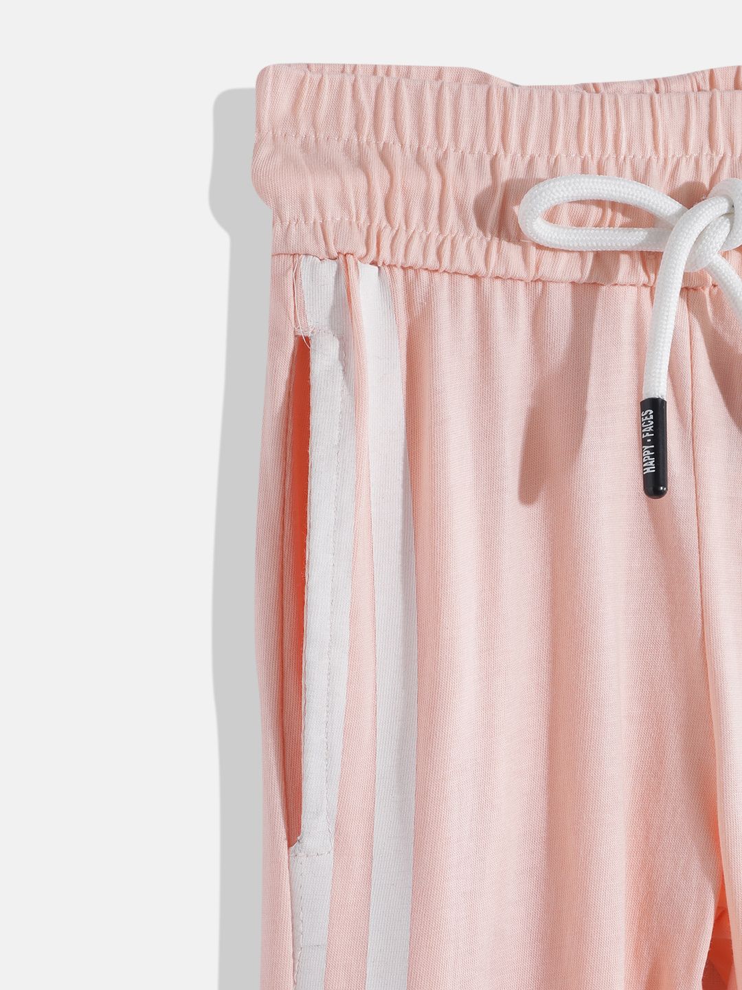 Happy Faces Girls Striped Pure Cotton Joggers