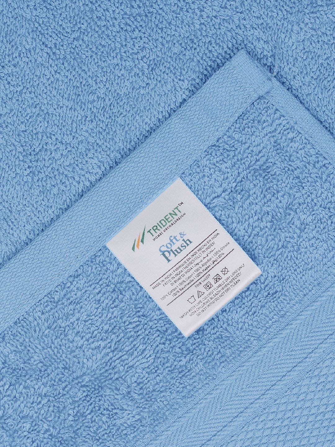 MYTRIDENT Blue Solid Pure Cotton 500 GSM Soft  Plush Bath Towel