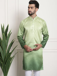SOJANYA Ethnic Motifs Woven Design Jacquard Mandarin Collar Straight Kurta