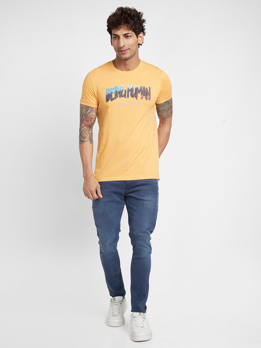 Being Human Typography Printed Round Neck T-shirt