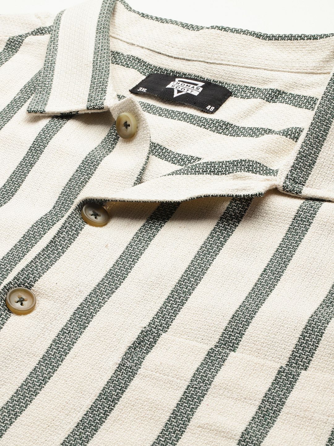 Thomas Scott Men Premium Opaque Striped Casual Shirt