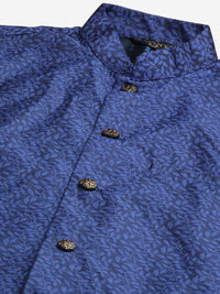 SOJANYA Men Orange Self-Design Kurta with Churidar & Nehru Jacket