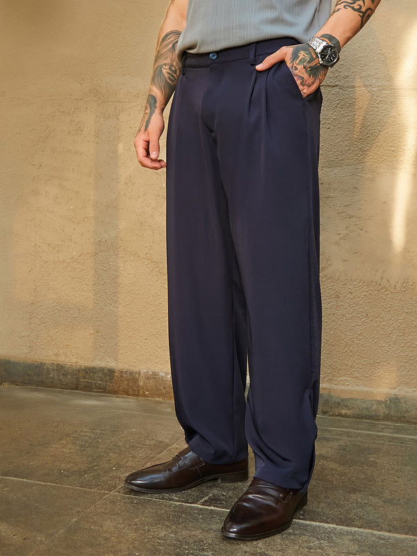 Campus Sutra Men Relaxed Fit Mid Rise Comfort Cotton Trousers