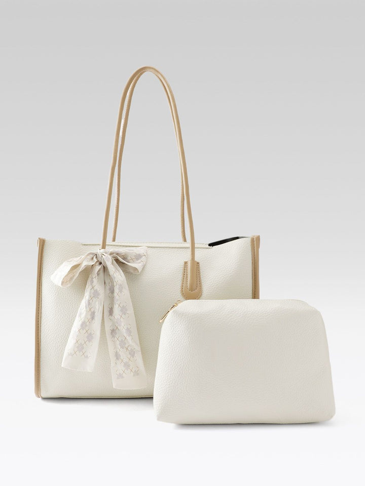 Lino Perros Textured Shoulder Bag with Bow Detail