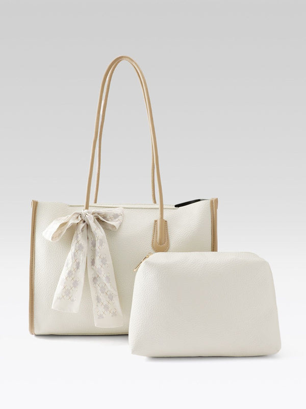 Lino Perros Textured Shoulder Bag with Bow Detail