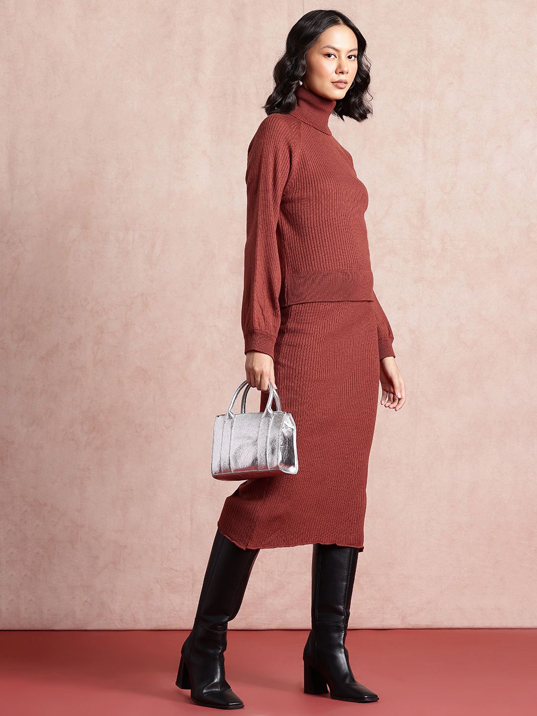 all about you Acrylic Ribbed Winter Co-Ord Set