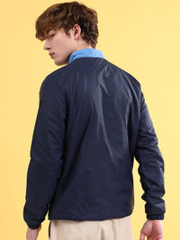 The Indian Garage Co Men Colourblock Zip-Front Regular Fit Bomber Jacket
