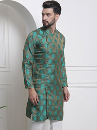 SOJANYA mandarin Kolar Motif Etnik Benang Kerja Kurta