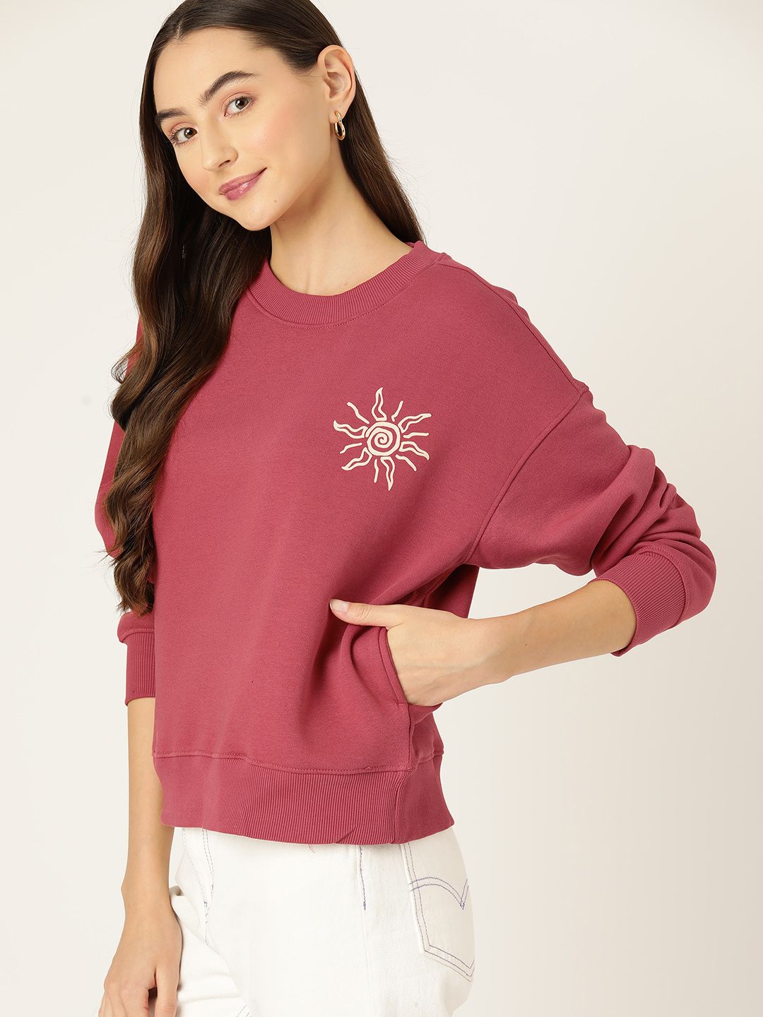 DressBerry Printed Drop-Shoulder Sweatshirt
