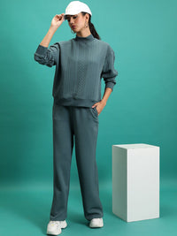 Tokyo Talkies Women  Sweatshirt With Track Pants Co-Ords