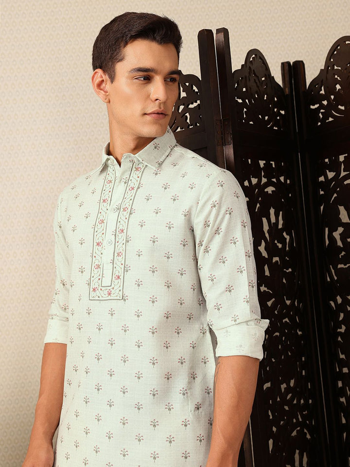 House of Pataudi Floral Printed Rozana Kurta