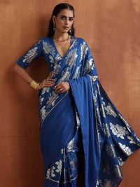 trueBrowns Floral Woven Design Zari Saree