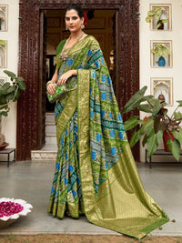 Saree mall Ethnic Motifs Printed Banarasi Sarees with Tassels
