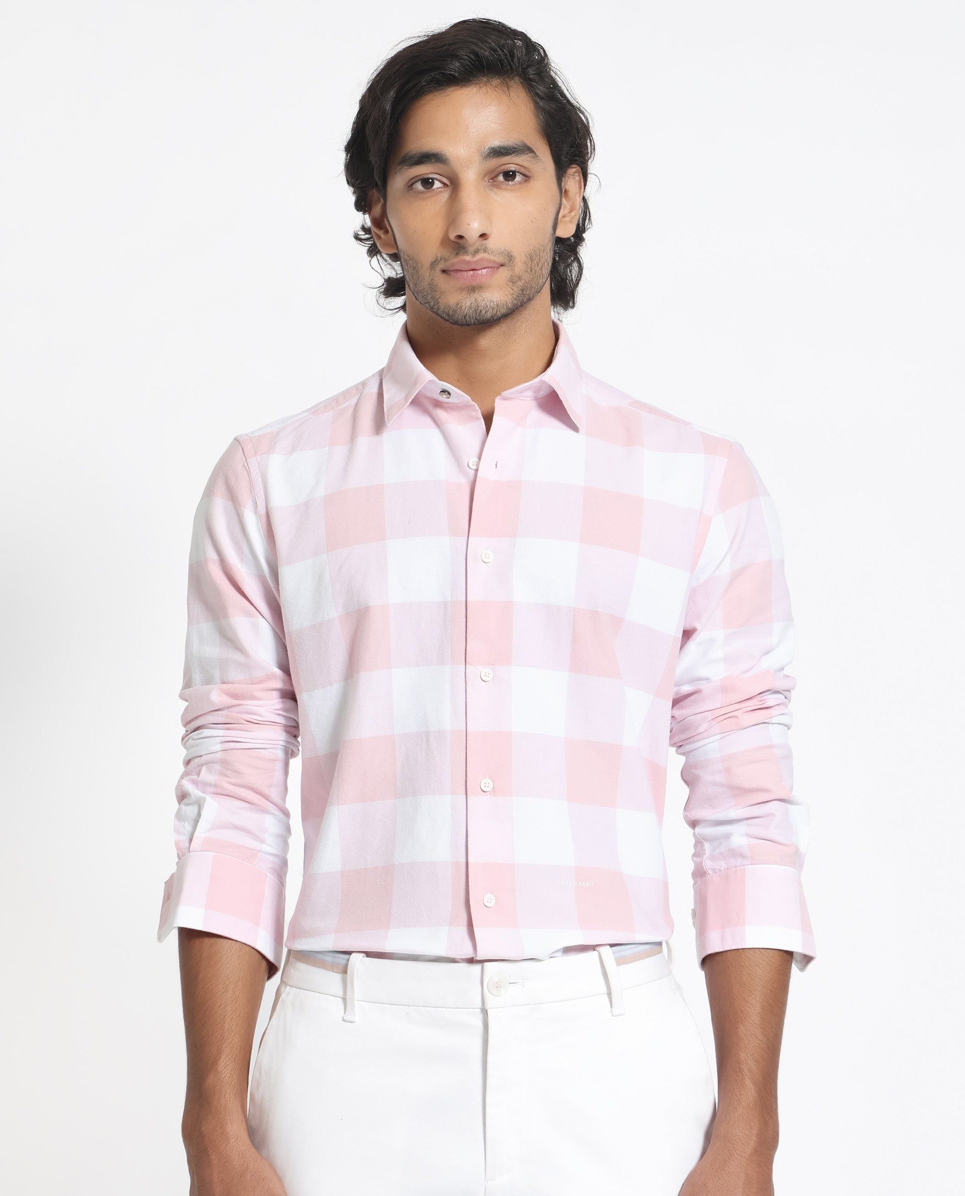 RARE RABBIT Men Byre Slim Fit Checked Cotton Shirt