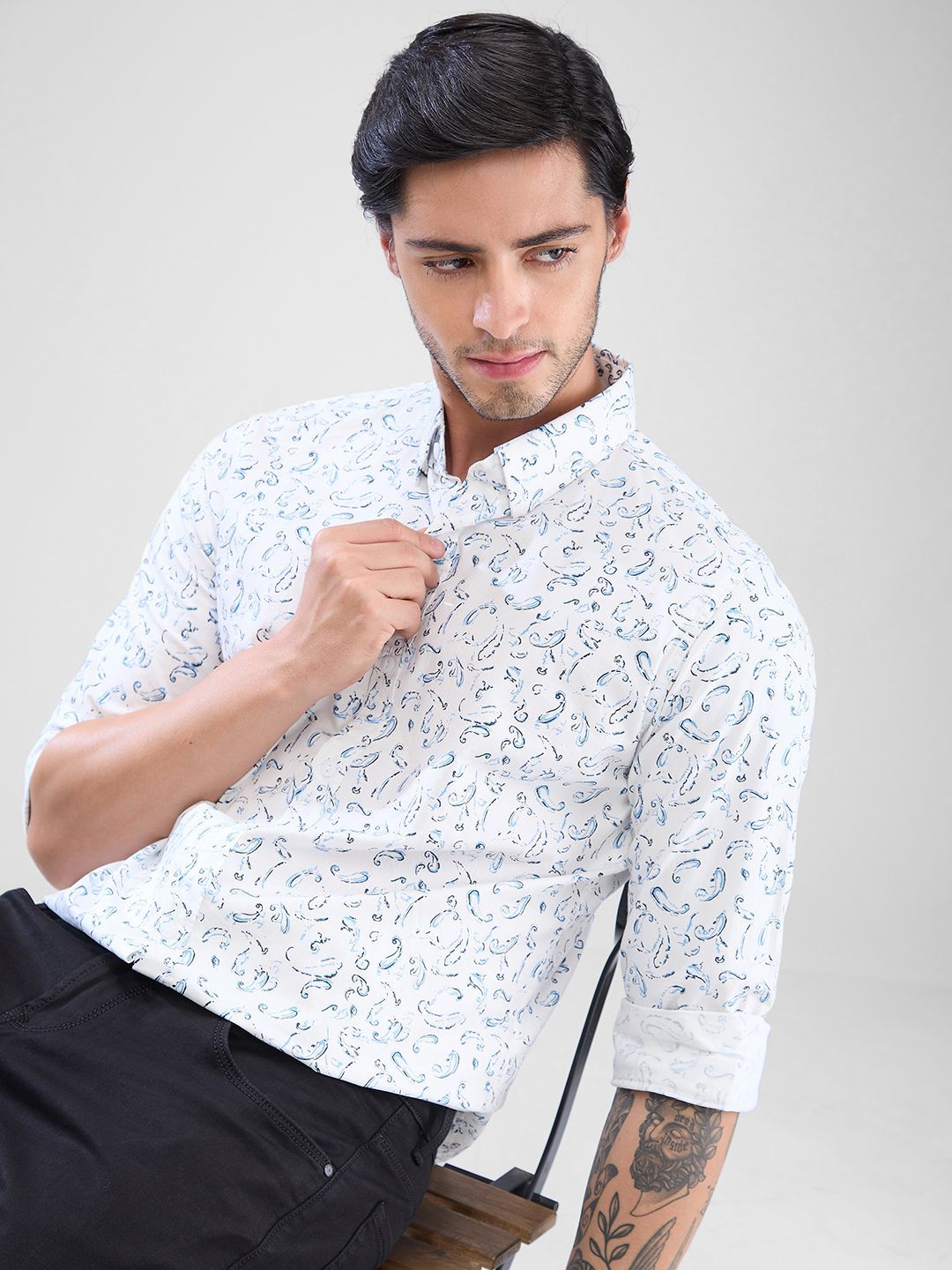 SPYKAR Men Slim Fit Conversational Printed Casual Shirt