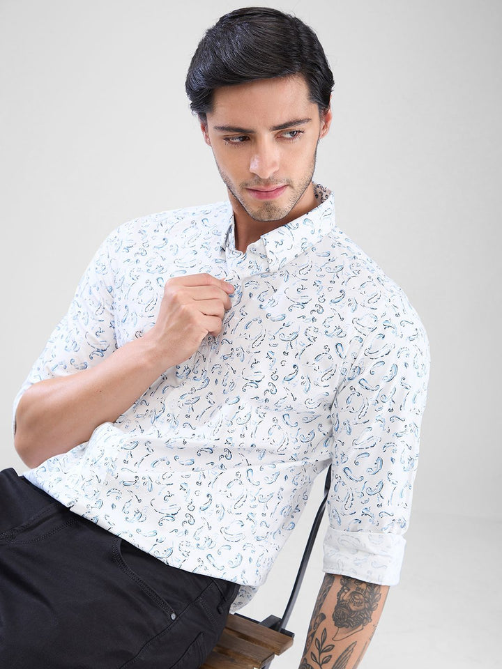 SPYKAR Men Slim Fit Conversational Printed Casual Shirt