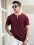 Powerlook Men Regular Fit Self Design Round Neck T-shirt