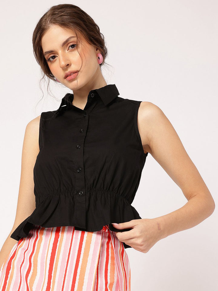 DressBerry Hourglass Hour Cinched Waist Shirt Style Top