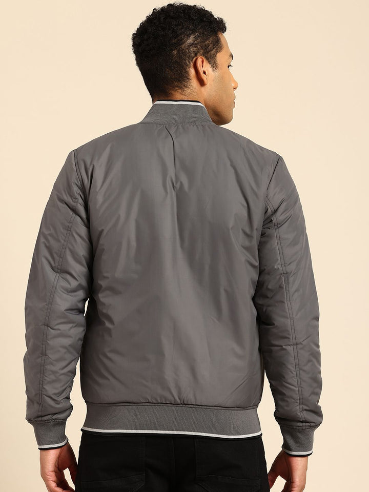 Being Human Padded Jacket with Ribbed Cuffs & Hem