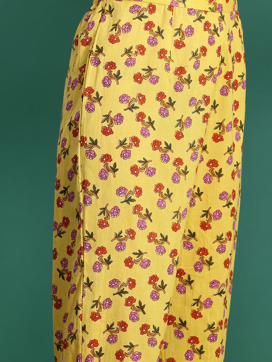 Indo Era Floral Printed Empire Gotta Patti Pure Cotton Kurta With Trousers & Dupatta