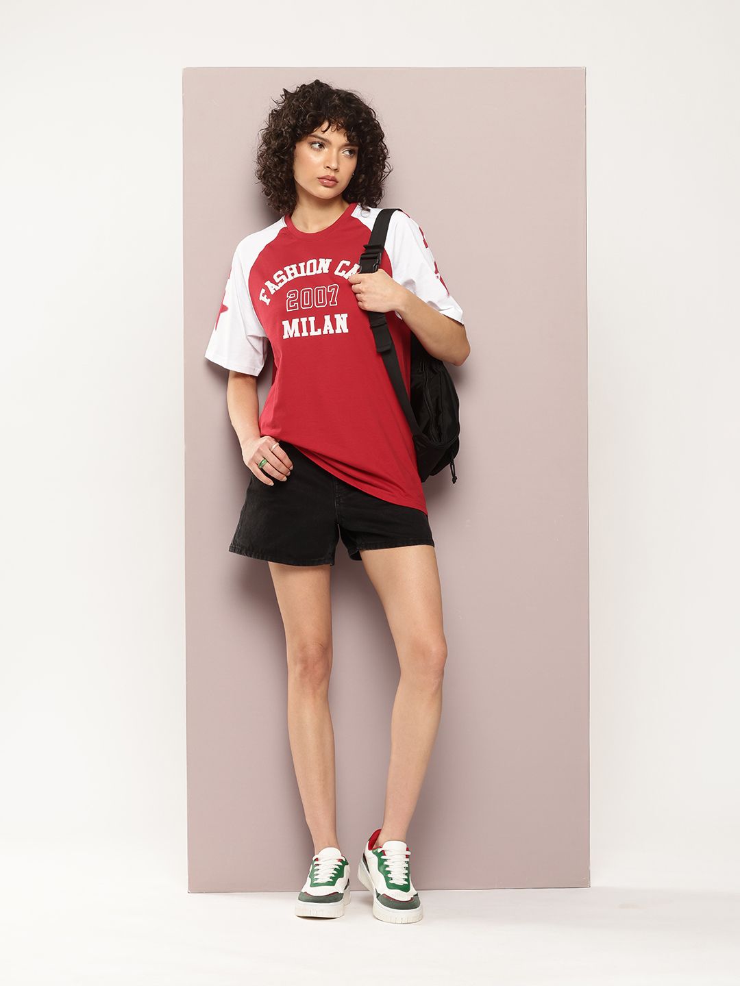 DILLINGER Women Oversized Raglan Sleeve Printed Tshirt