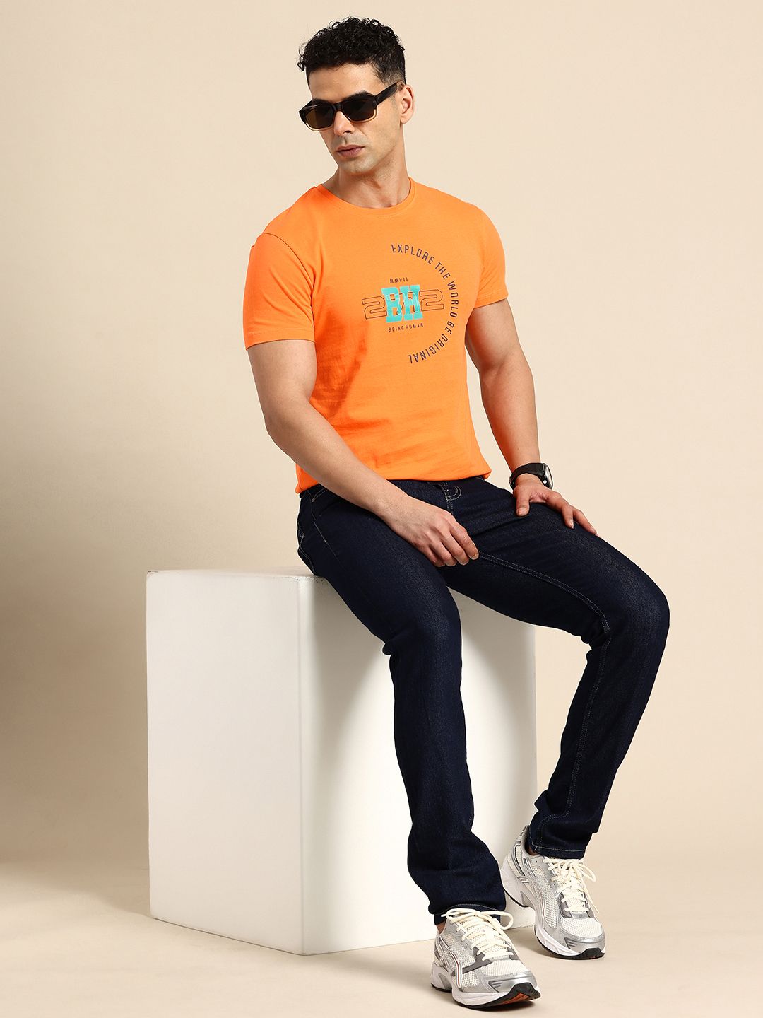 Being Human Pure Cotton Typography Printed T-shirt
